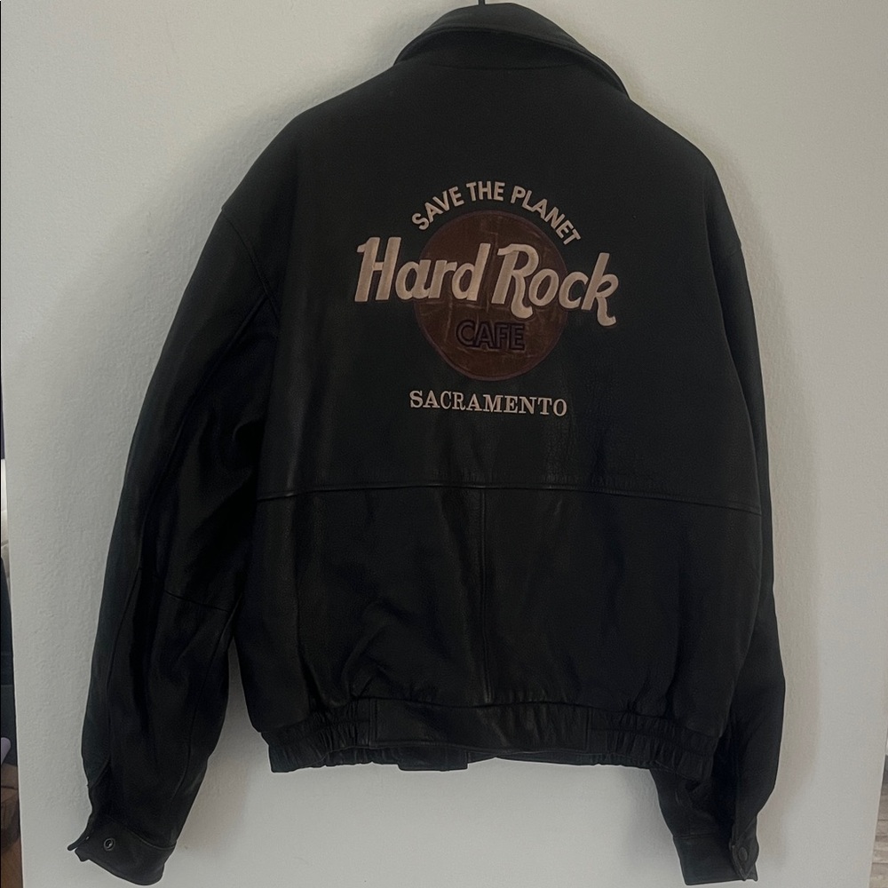 Hard Rock Cafe Dark Brown “Sacramento” Bomber Jacket